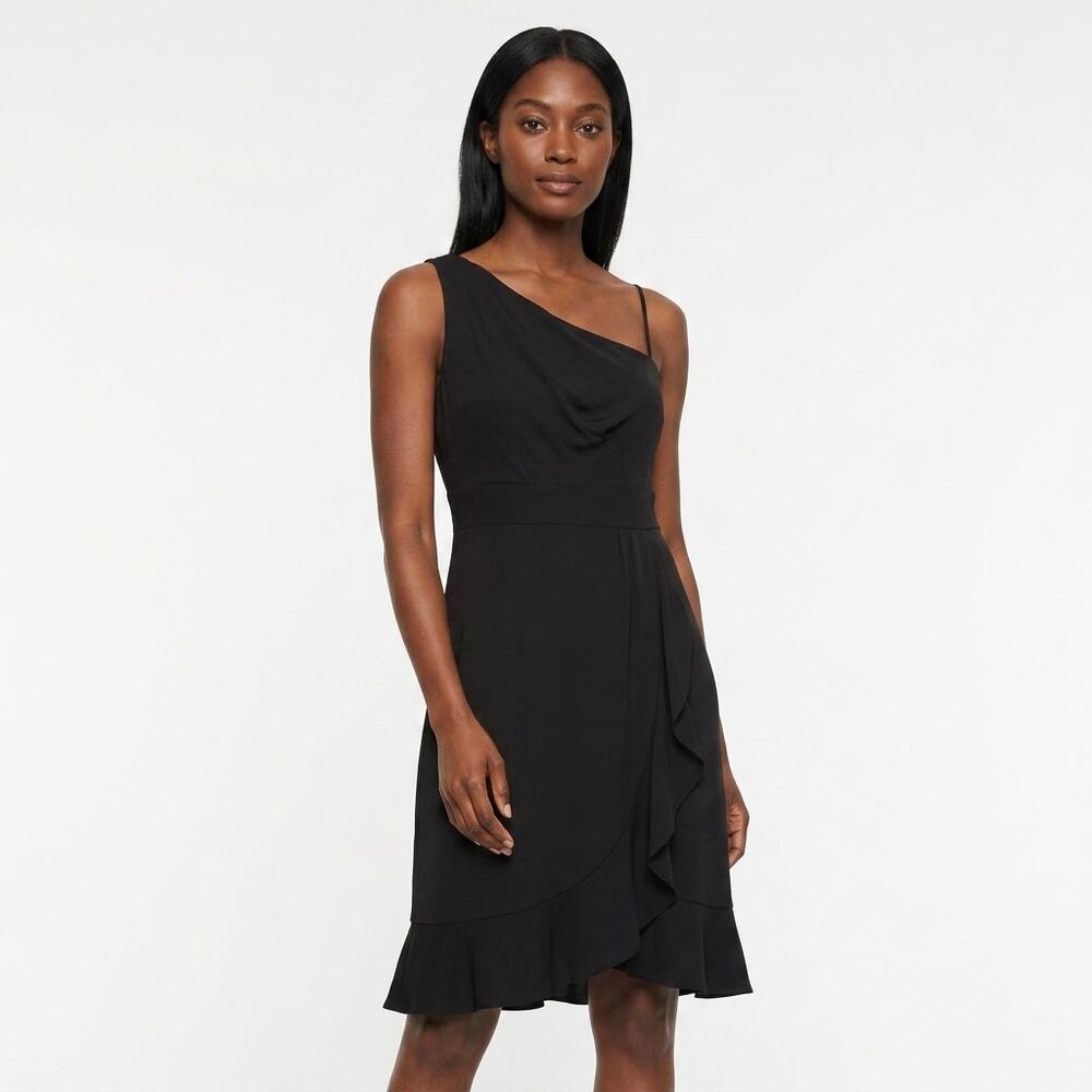 BCBGeneration One Shoulder Ruffle Asymmetric Cocktail Dress Women Size 2